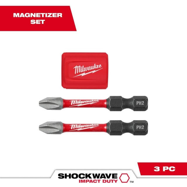 Milwaukee 48 - 32 - 4550 SHOCKWAVE Impact Duty Magnetic Attachment and PH2 Bit Set - 3PC - Mississauga Hardware Centre Inc