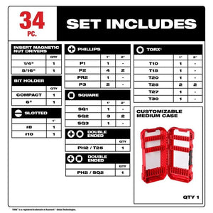 Milwaukee 48 - 32 - 5101 SHOCKWAVE Impact Duty Driver Bit Set - 34PC - Mississauga Hardware Centre Inc