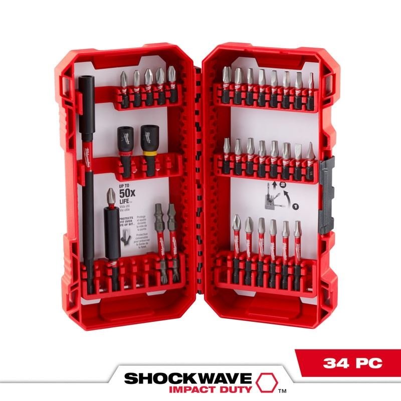 Milwaukee 48 - 32 - 5101 SHOCKWAVE Impact Duty Driver Bit Set - 34PC - Mississauga Hardware Centre Inc
