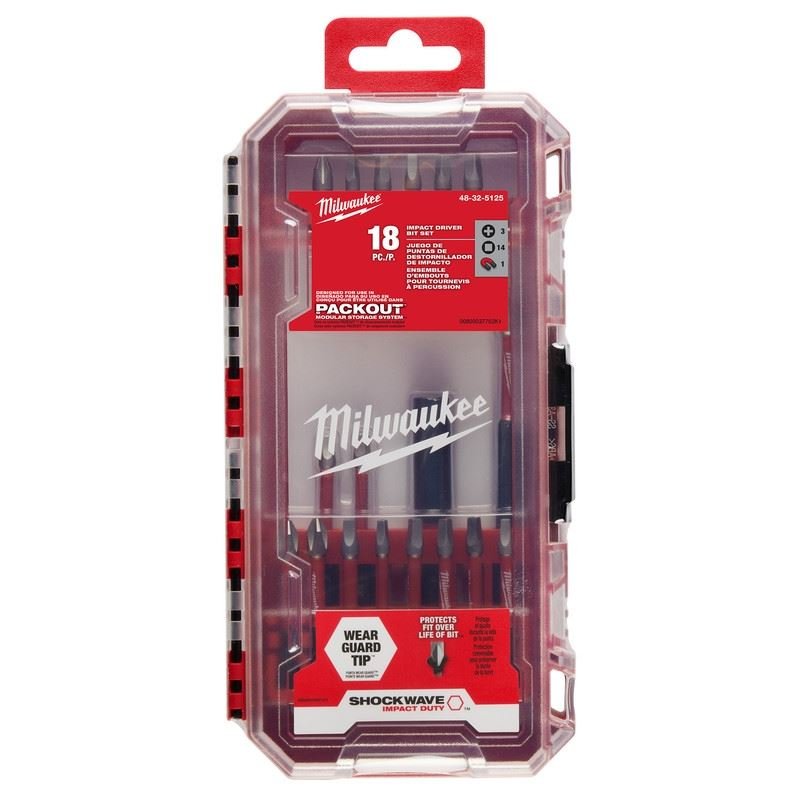 Milwaukee 48 - 32 - 5125 18PC IMPACT SHOCKWAVE SET - Mississauga Hardware Centre Inc