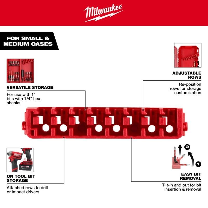Milwaukee 48 - 32 - 9932 Small and Medium Case Rows for Insert Bit Accessories 5PK - Mississauga Hardware Centre Inc