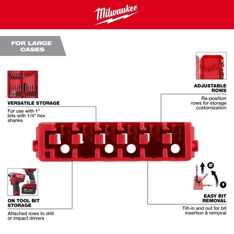 Milwaukee 48 - 32 - 9934 Large Case Rows for Insert Bit Accessories 5PK - Mississauga Hardware Centre Inc