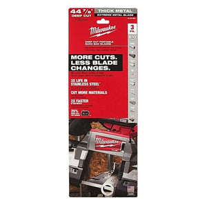 Milwaukee 48 - 39 - 0601 44 - 7/8 in. 8/10 TPI Metal Deep Cut Extreme Band Saw Blade - 3 Pack - Mississauga Hardware Centre Inc