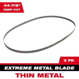 Milwaukee 48 - 39 - 0611 44 - 7/8 in. 12/14 TPI Deep Cut Portable Extreme Thin Metal Cutting Band Saw Blade - 3 Pack - Mississauga Hardware Centre Inc