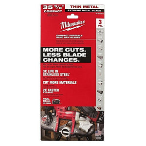 Milwaukee 48 - 39 - 0619 Extreme Thin Metal Band Saw Blades 3 pk Compact - Mississauga Hardware Centre Inc