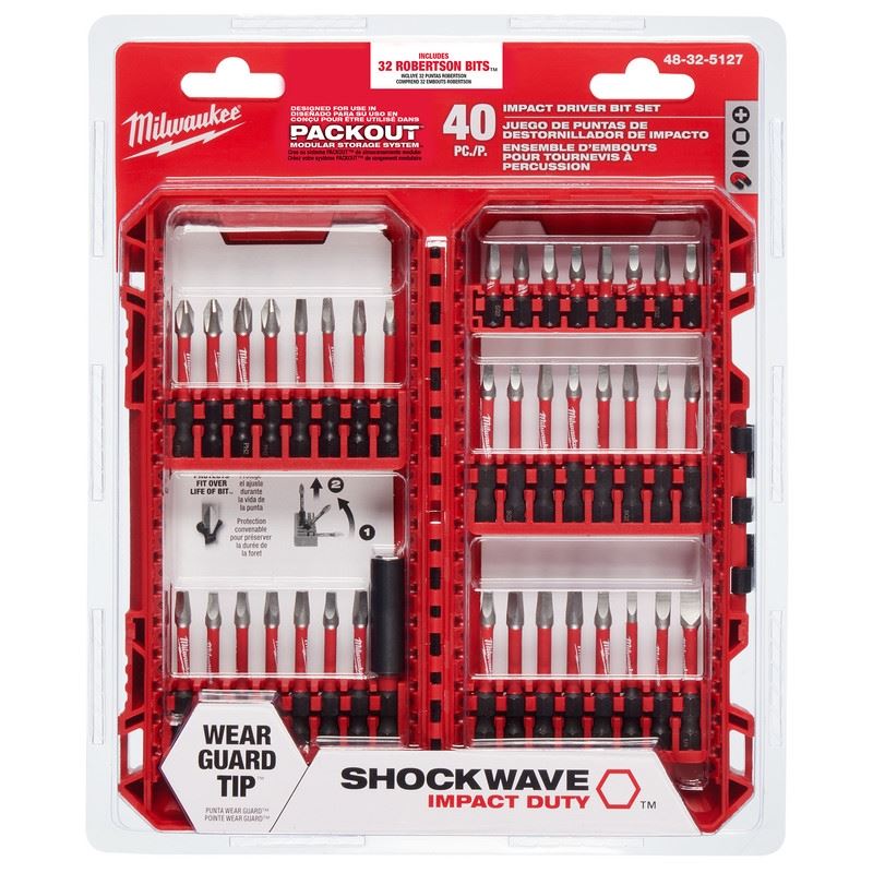 Milwaukee 48 - 39 - 5127 40PC IMPACT SHOCKWAVE SET - Mississauga Hardware Centre Inc