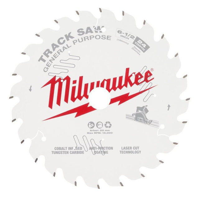 Milwaukee 48 - 40 - 0624 6 - 1/2in 24T General Purpose Track Saw Blade - Mississauga Hardware Centre Inc