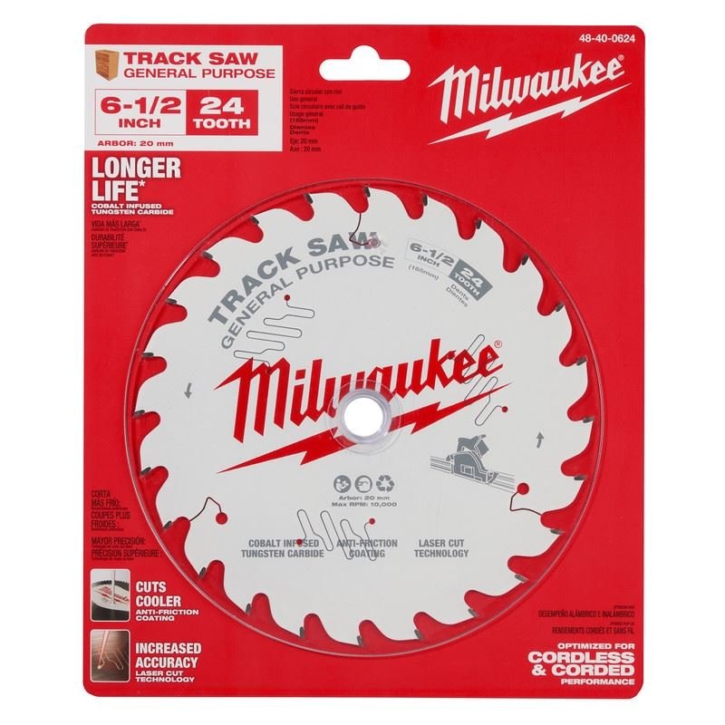 Milwaukee 48 - 40 - 0624 6 - 1/2in 24T General Purpose Track Saw Blade - Mississauga Hardware Centre Inc