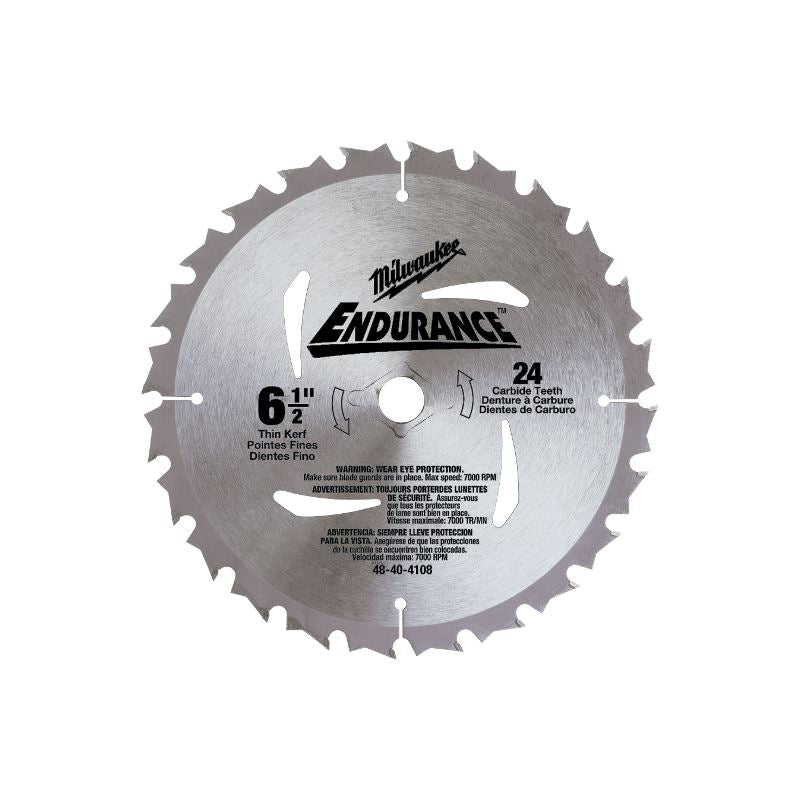 Milwaukee 48 - 40 - 4108 Circular Saw Blade 6 - 1/2" 24 Carbide Teeth (1 per pack) - Mississauga Hardware Centre IncMilwaukee48-40-4108