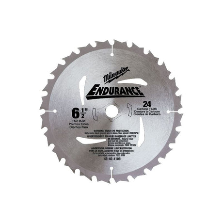 Milwaukee 48 - 40 - 4108 Circular Saw Blade 6 - 1/2" 24 Carbide Teeth (1 per pack) - Mississauga Hardware Centre IncMilwaukee48-40-4108