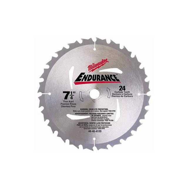Milwaukee | 48 - 40 - 4120 7 - 1/4" 24 Carbide Teeth Circular Saw Blade - Mississauga Hardware Centre IncMilwaukee48-40-4120