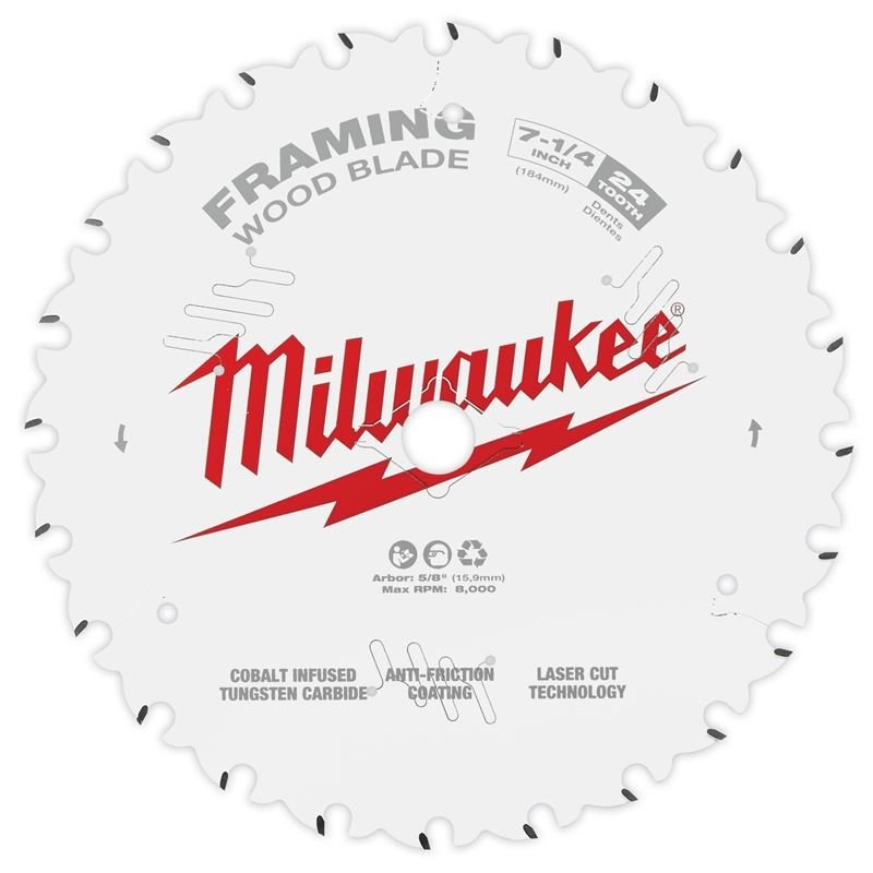 Milwaukee 48 - 41 - 0720 7 - 1/4" 24T Framing Circular Saw Blade - Mississauga Hardware Centre IncMilwaukee48-41-0720