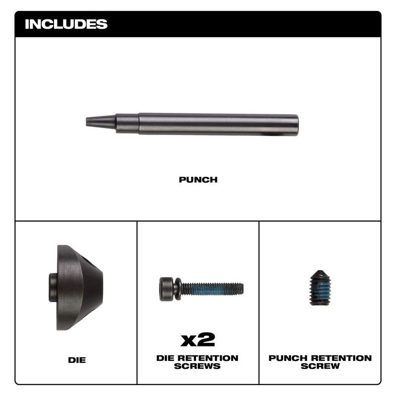 Milwaukee 48 - 44 - 0272 M12 FUEL 16 Ga Nibbler Punch Die Set - Mississauga Hardware Centre Inc
