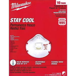 Milwaukee 48 - 73 - 4014 10PK Valved N95 Respirator - Mississauga Hardware Centre Inc