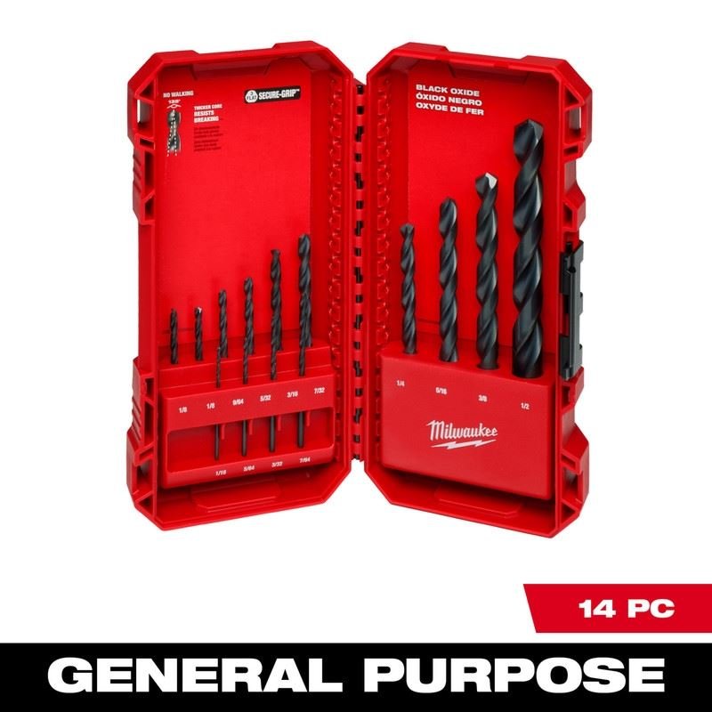 Milwaukee 48 - 89 - 2800 THUNDERBOLT Black Oxide Drill Bit Set - 14PC - Mississauga Hardware Centre Inc