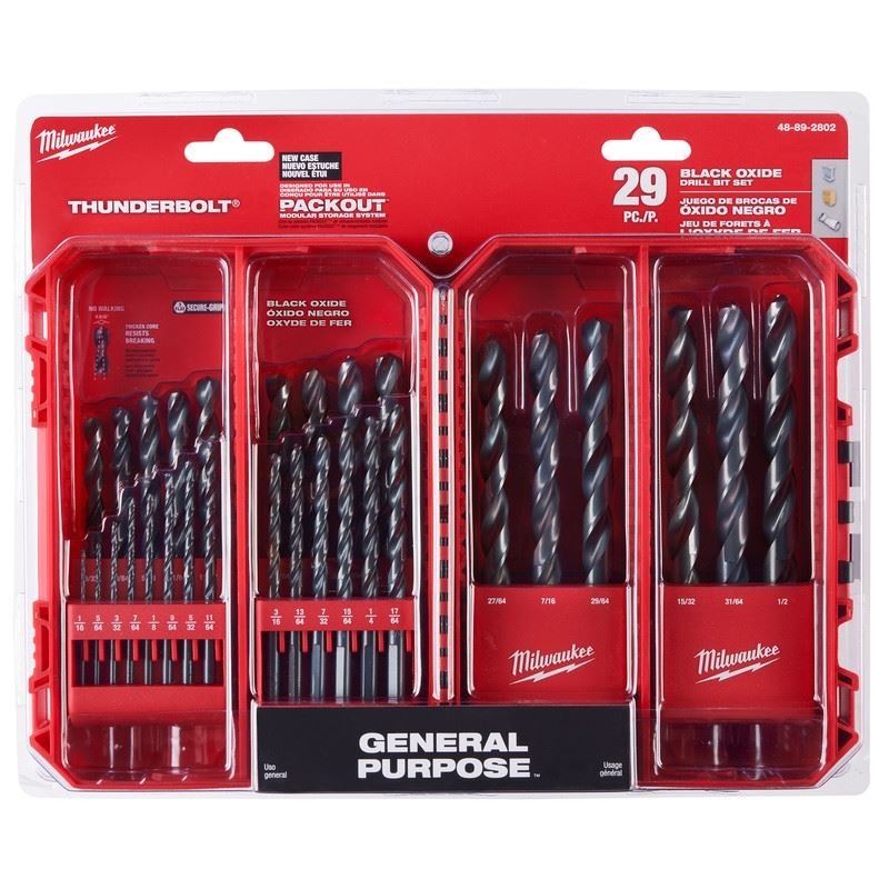 Milwaukee 48 - 89 - 2802 THUNDERBOLT Black Oxide Drill Bit Set - 29PC - Mississauga Hardware Centre Inc