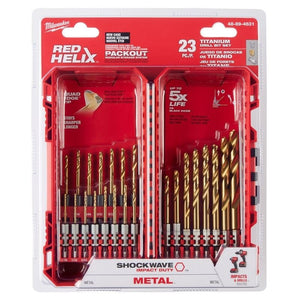 Milwaukee 48 - 89 - 4631 SHOCKWAVE Impact Duty RED HELIX Titanium Drill Bit Set - 23PC - Mississauga Hardware Centre Inc