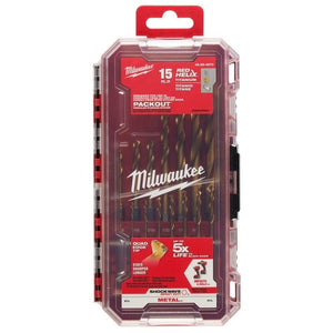 Milwaukee 48 - 89 - 4670 SHOCKWAVE Impact Duty RED HELIX Titanium Drill Bit Set - 15PC - Mississauga Hardware Centre Inc