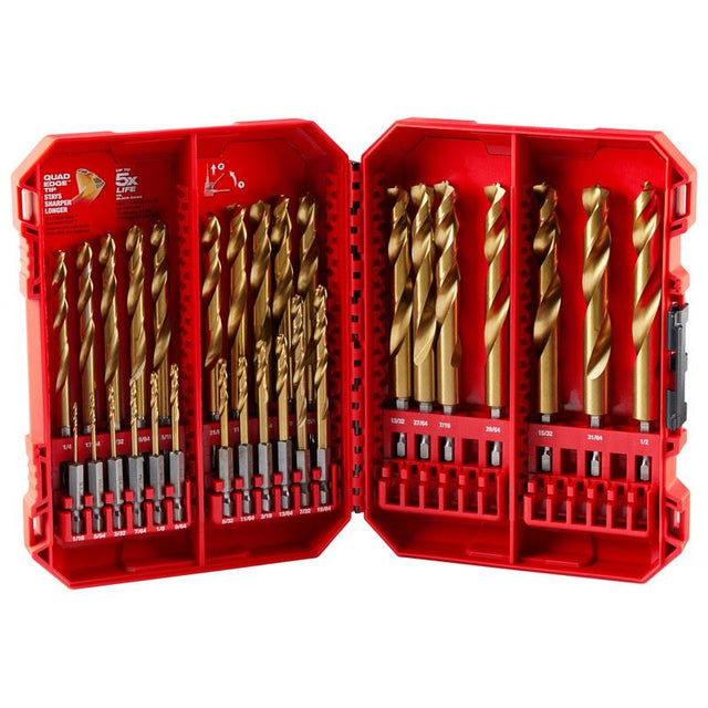 Milwaukee 48 - 89 - 4672 SHOCKWAVE Impact Duty RED HELIX Titanium Drill Bit Set - 29PC - Mississauga Hardware Centre Inc