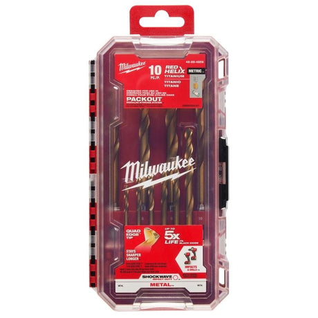 Milwaukee 48 - 89 - 4859 SHOCKWAVE Impact Duty RED HELIX Titanium Metric Drill Bit Set - 10PC - Mississauga Hardware Centre Inc