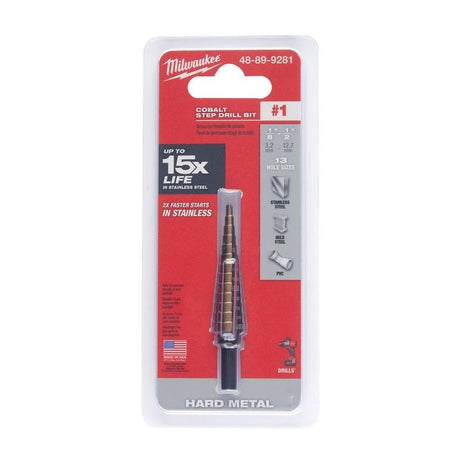 Milwaukee 48 - 89 - 9281 No.1 (1/8 - 1/2 in) Cobalt Step Drill Bit - Mississauga Hardware Centre Inc