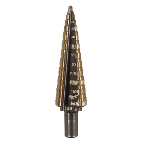 Milwaukee 48 - 89 - 9284 No.4 (3/16 - 7/8 in) Cobalt Step Drill Bit - Mississauga Hardware Centre Inc