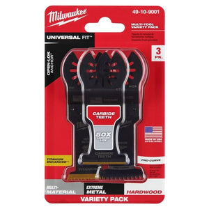 Milwaukee 49 - 10 - 9001 OPEN - LOK 3pc All Purpose Multi - Tool Blade Variety Pack - Mississauga Hardware Centre Inc