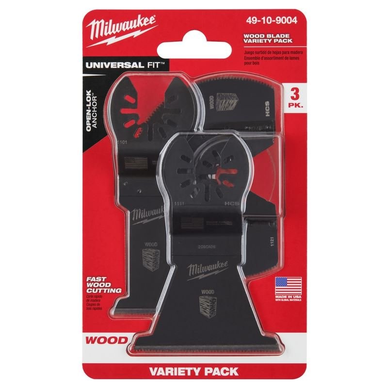 Milwaukee 49 - 10 - 9004 OPEN - LOK 3pc Wood Cutting Multi - Tool Blade Variety Pack - Mississauga Hardware Centre Inc