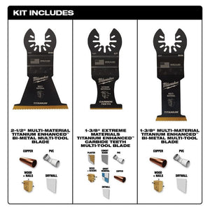 Milwaukee 49 - 10 - 9005 OPEN - LOK 3pc Multi - Material Cutting Multi - Tool Blade Variety Pack - Mississauga Hardware Centre Inc