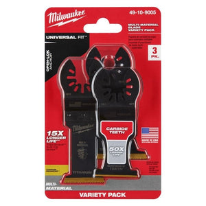 Milwaukee 49 - 10 - 9005 OPEN - LOK 3pc Multi - Material Cutting Multi - Tool Blade Variety Pack - Mississauga Hardware Centre Inc