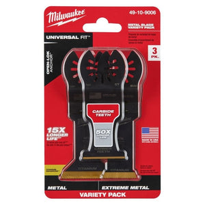 Milwaukee 49 - 10 - 9006 OPEN - LOK 3pc Metal Cutting Multi - Tool Blade Variety Pack - Mississauga Hardware Centre Inc