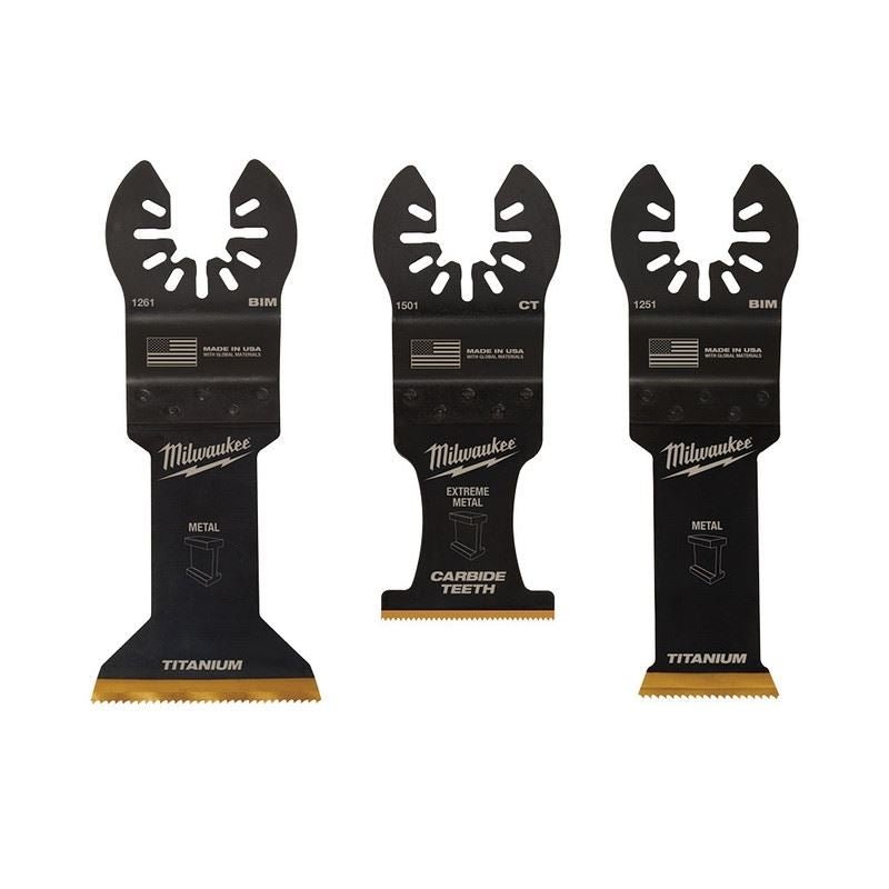 Milwaukee 49 - 10 - 9006 OPEN - LOK 3pc Metal Cutting Multi - Tool Blade Variety Pack - Mississauga Hardware Centre Inc