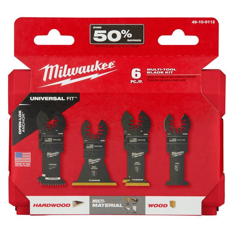 Milwaukee 49 - 10 - 9112 OPEN - LOK 6pc Multi - Tool Blade Kit - Mississauga Hardware Centre Inc