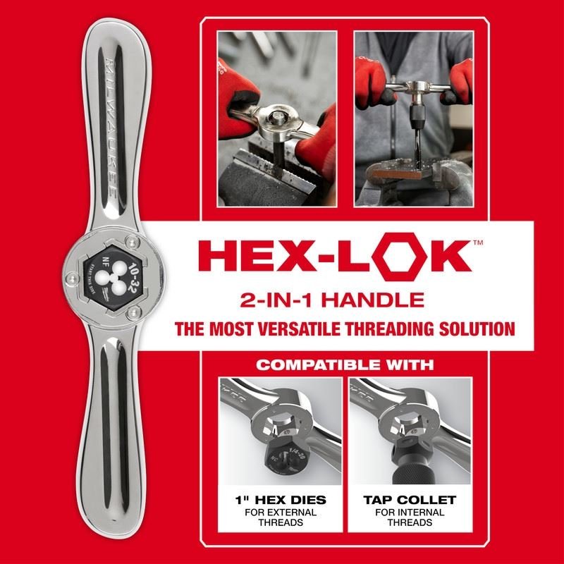 Milwaukee 49 - 22 - 5602 15PC SAE Tap and Die Set with Hex - LOK 2 - in - 1 Handle - Mississauga Hardware Centre Inc