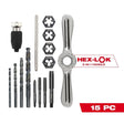 Milwaukee 49 - 22 - 5602 15PC SAE Tap and Die Set with Hex - LOK 2 - in - 1 Handle - Mississauga Hardware Centre Inc
