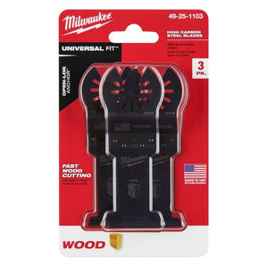 Milwaukee 49 - 25 - 1103 OPEN - LOK 1 - 3/8 in Hcs Wood Blades 3 Pk - Mississauga Hardware Centre Inc