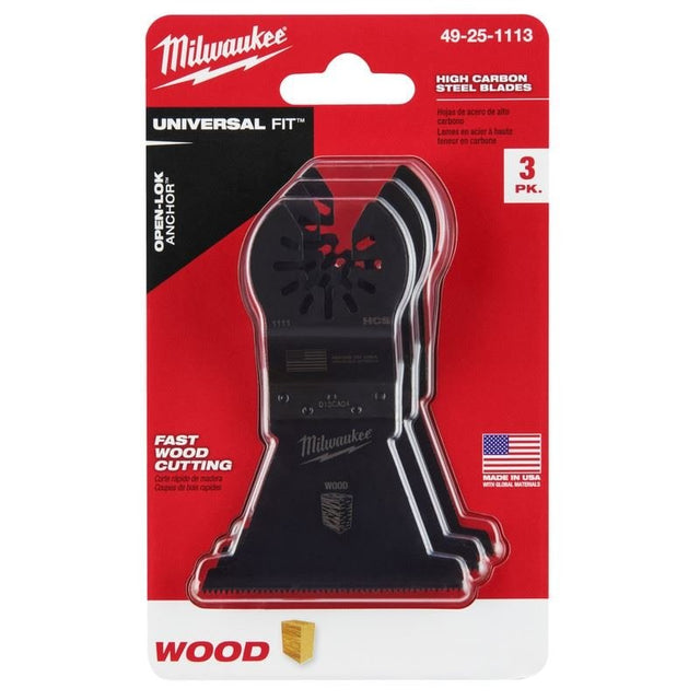 Milwaukee 49 - 25 - 1113 OPEN - LOK 2 - 1/2 in Hcs Wood Blades 3 Pk - Mississauga Hardware Centre Inc