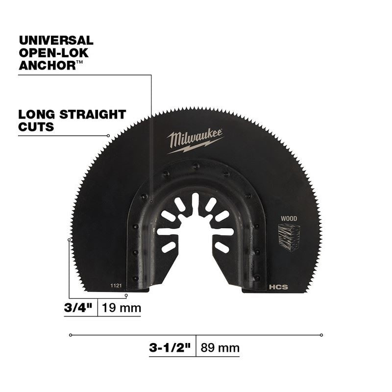 Milwaukee 49 - 25 - 1121 OPEN - LOK 3 - 1/2 in Hcs Segmented Wood Blade 1 Pk - Mississauga Hardware Centre Inc
