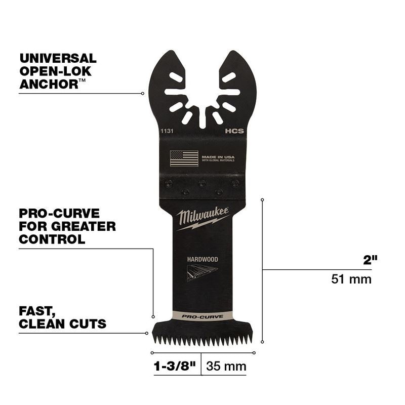 Milwaukee 49 - 25 - 1131 OPEN - LOK 1 - 3/8 in Hcs Japanese Tooth Pro - Curve Hardwood Blade 1 Pk - Mississauga Hardware Centre Inc