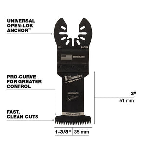 Milwaukee 49 - 25 - 1131 OPEN - LOK 1 - 3/8 in Hcs Japanese Tooth Pro - Curve Hardwood Blade 1 Pk - Mississauga Hardware Centre Inc