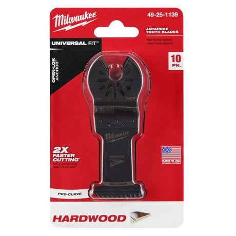 Milwaukee 49 - 25 - 1139 OPEN - LOK 1 - 3/8 in Hcs Japanese Tooth Pro - Curve Hardwood Blade 10 Pk - Mississauga Hardware Centre Inc