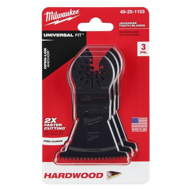 Milwaukee 49 - 25 - 1153 OPEN - LOK 2 - 1/2 in Hcs Japanese Tooth Pro - Curve Hardwood Blade 3 Pk - Mississauga Hardware Centre Inc