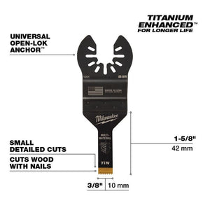 Milwaukee 49 - 25 - 1201 OPEN - LOK 3/8 in Titanium Enhanced Bi - Metal Multi - Material Blade 1 Pk - Mississauga Hardware Centre Inc