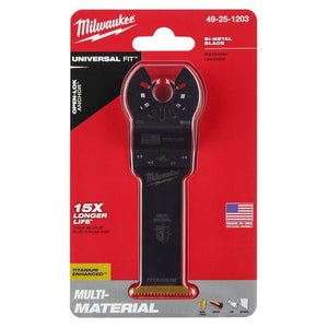 Milwaukee 49 - 25 - 1203 OPEN - LOK 1 - 1/4 in Titanium Enhanced Bi - Metal Multi - Material Blade 1 Pk - Mississauga Hardware Centre Inc