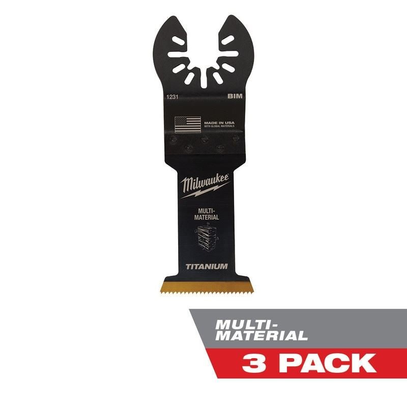 Milwaukee 49 - 25 - 1233 OPEN - LOK 1 - 3/8 in Titanium Enhanced Bi - Metal Multi - Material Blades 3 Pk - Mississauga Hardware Centre Inc