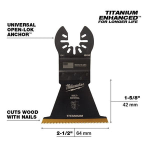 Milwaukee 49 - 25 - 1241 OPEN - LOK 2 - 1/2 in Titanium Enhanced Bi - Metal Multi - Material Blade 1 Pk - Mississauga Hardware Centre Inc