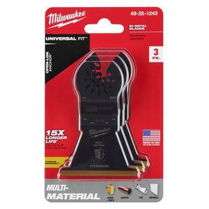 Milwaukee 49 - 25 - 1243 OPEN - LOK 2 - 1/2 in Titanium Enhanced Bi - Metal Multi - Material Blades 3 Pk - Mississauga Hardware Centre Inc
