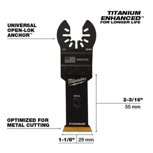 Milwaukee 49 - 25 - 1251 OPEN - LOK 1 - 1/8 in Titanium Enhanced Bi - Metal Metal Blade 1 Pk - Mississauga Hardware Centre Inc