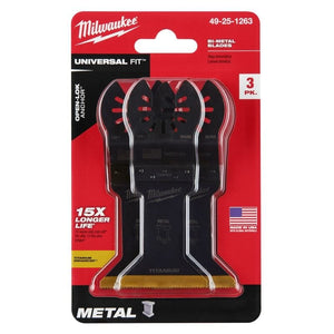 Milwaukee 49 - 25 - 1263 OPEN - LOK 1 - 3/4 in Titanium Enhanced Bi - Metal Metal Blades 3 Pk - Mississauga Hardware Centre Inc