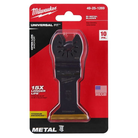 Milwaukee 49 - 25 - 1269 OPEN - LOK 1 - 3/4 in Titanium Enhanced Bi - Metal Metal Blades 10 Pk - Mississauga Hardware Centre Inc
